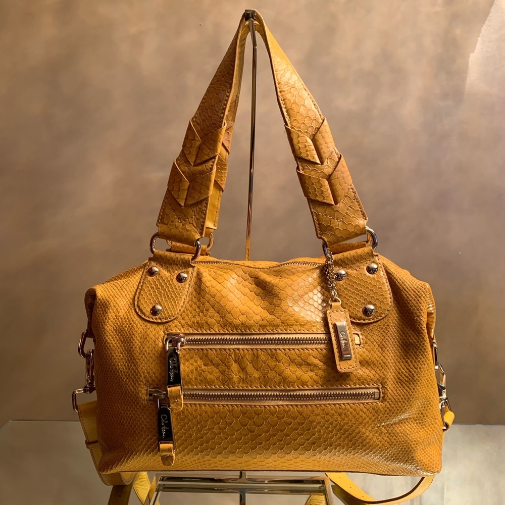 Cole Haan Snake Print embossed Leather Handbag